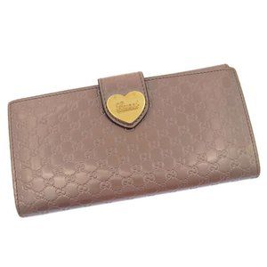 Gucci Wallet Purse Long Wallet Pink Gold Woman Authentic Used Y1192